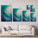 Ocean Wave, surf wall art, nautical decor, abstract seascape, beach house painting, blue and green wall art, framed canvas print