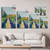 Vineyard Path, Tuscany painting, landscape painting, farmhouse art, rustic decor, above couch art, framed canvas print, wall art