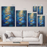 Golden Reflections, Water Art, Moody Painting, Canvas Print, Nautical Wall Art, Coastal Decor, Rustic Art, Living Room Art