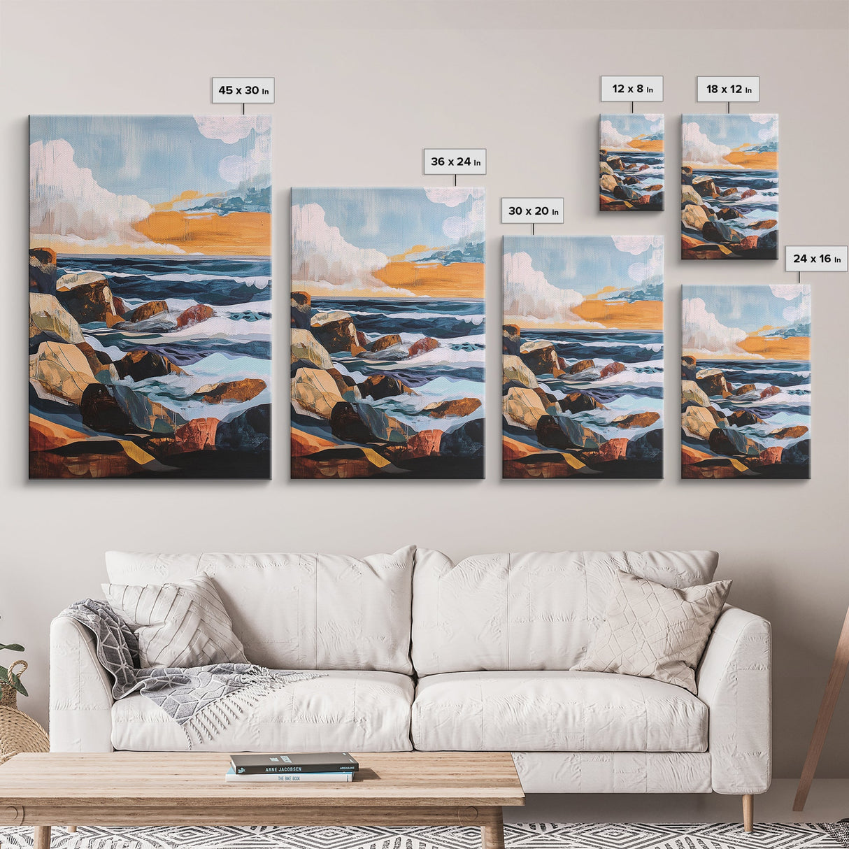 Stormy Coast, Moody Seascape, Canvas Print, Nautical Wall Art, Coastal Decor, Rustic Art, Ocean Painting, Gift Idea, Bedroom Art
