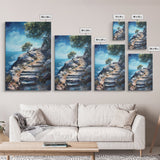 Rocky Path, Seaside Painting, Canvas Print, Coastal Landscape Art, Nautical Wall Art, Rustic Art, Above Bed Wall Art, Gift Idea