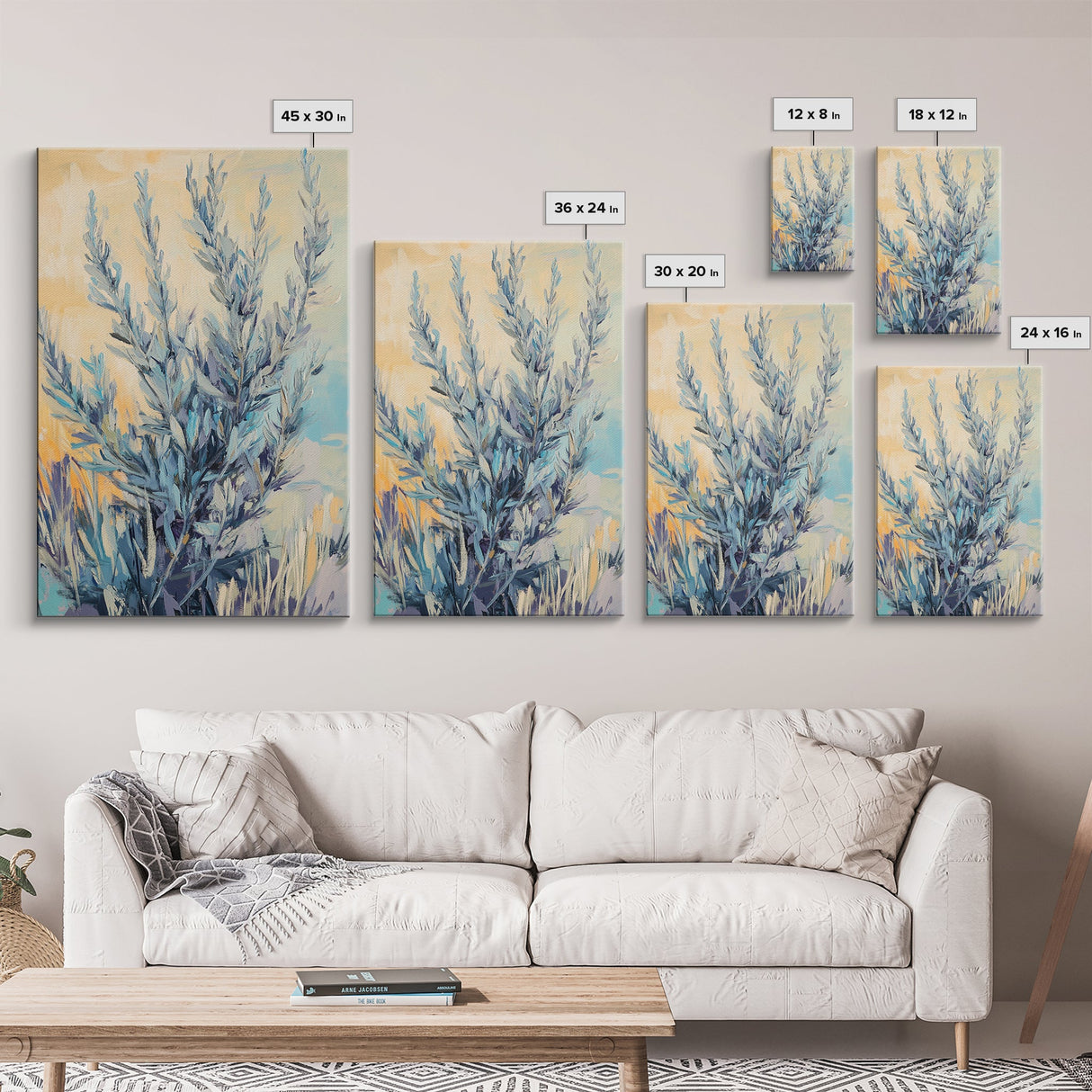 Sage Green Art, Botanical Wall Decor, Nature-Inspired Art, Minimalist Art, Living Room Wall Art, Framed Canvas Print, Rustic Decor