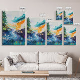 Mountain River Art, Coastal Landscape Painting, Smoky Mountain Art, Nature Wall Art, Living Room Decor, Canvas Print, Gift Idea