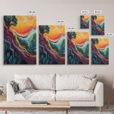 Psychedelic Abstract Texture Framed Canvas Print, Surreal Art, Vibrant Wall Art, Modern Abstract Painting, Unique Artwork, Office Decor