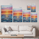 Ocean Ripple Canvas Print | Beach Sunset Painting | Seascape Wall Art | Coastal Decor | Living Room Wall Art | Vibrant Colors
