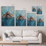 Swimmer Strength Canvas Print | Athlete Wall Art | Motivational Sports Painting | Modern Home Decor | Blue Water Abstract