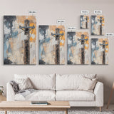 Rustic Telephone Pole Framed Canvas Print Industrial Wall Art, Urban Grunge Decor, Abstract Cityscape Painting, Modern Office Artwork