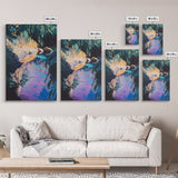 Tropical Reflections Framed Canvas Print Jungle River Wall Art, Boho Nature Decor, Vibrant Exotic Landscape, Relaxing Living Room Art