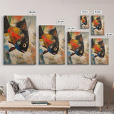 Colorful Fish, Koi Fish Painting, Whimsical Art, Nautical Decor, Living Room Art, Canvas Print, Gift Idea
