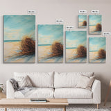 Beach Tumbleweed Painting Framed Canvas Print Coastal Wall Art Ocean Sand Decor Minimalist Art Boho Beach House Wall Accent