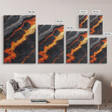 Molten Lava Flow Canvas Print Abstract Fire Art Modern Home Decor Dramatic Wall Artwork Industrial Style Accent Unique Gift Idea