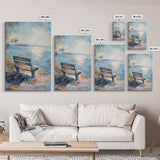 Serene Bench Canvas Print Lakeside Tranquility Peaceful Landscape Wall Art Cozy Home Decor Living Room Relaxation Gift