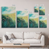 Wheat Field Landscape Canvas Print Rustic Farmhouse Wall Art, Golden Harvest Painting, Nature Art, Countryside Decor, Autumn Home Decor