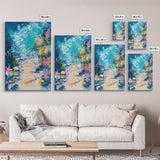 Underwater Fantasy Canvas Print Ocean Reef Wall Art, Abstract Sea Life Painting, Coastal Home Decor, Nautical Art, Beach House Decor