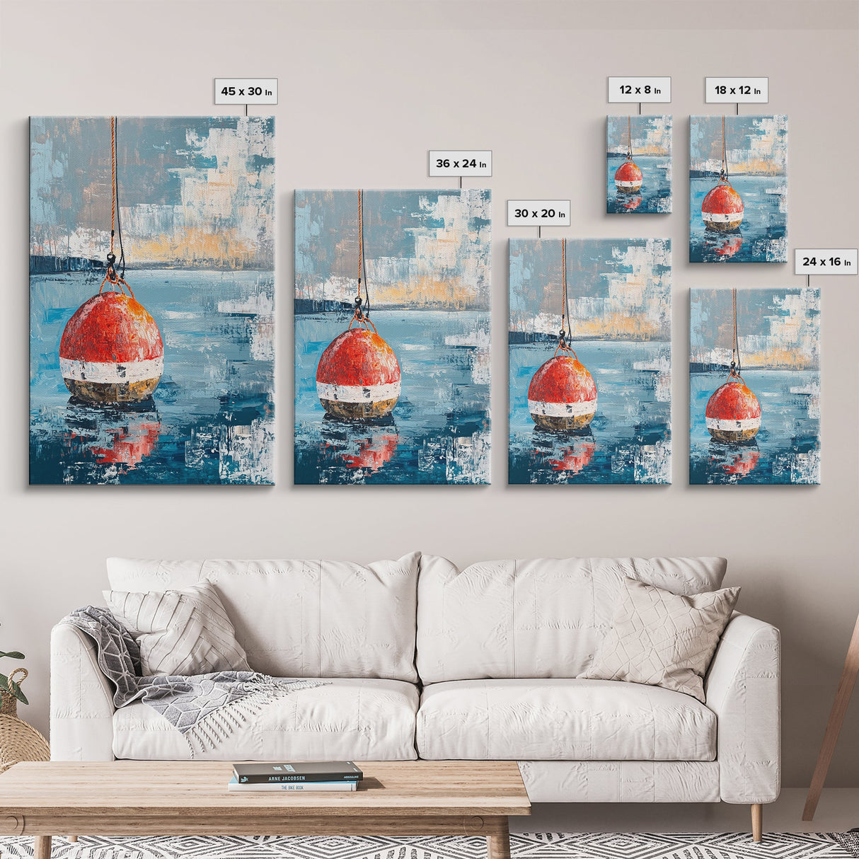 Fishing Buoy, Nautical Wall Art, Rustic Decor, Coastal Art, Ocean Art, Living Room Art, Canvas Print, Gift Idea