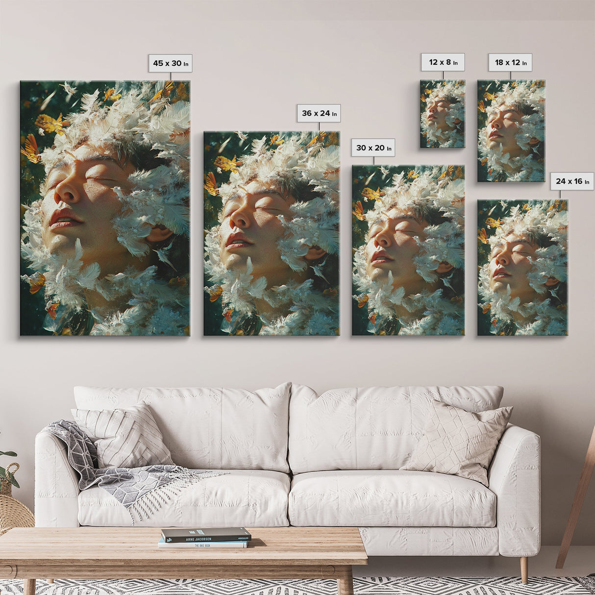 Nature Awakening Fantasy Canvas Print - Surreal Dreamscape Art, Vibrant Dreamy Wall Decor, Bohemian Living Room Artwork, Mystical Art