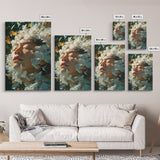 Nature Awakening Fantasy Canvas Print - Surreal Dreamscape Art, Vibrant Dreamy Wall Decor, Bohemian Living Room Artwork, Mystical Art