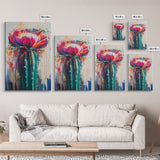 Cactus Flower, Botanical Prints, Southwest Wall Art, Boho Art, Moody Art, Rustic Wall Art, Living Room Art, Canvas Print