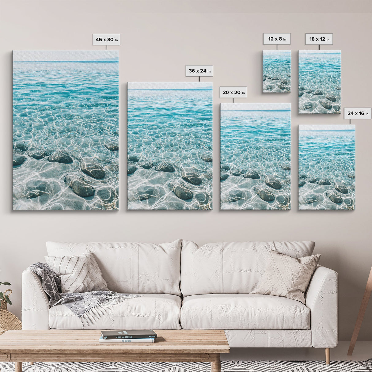 Tranquil Ocean, Coastal Decor, Seascape Painting, Coastal Landscape Art, Nautical Wall Art, Blue and Green Wall Art, Canvas Print