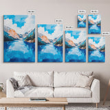 mountain painting, landscape painting, framed canvas print, lake Tahoe art, coastal landscape art, blue and green wall art, gift idea