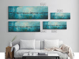 Barbed Wire Minimalist Painting, Blue and Black Modern Wall Art, Industrial Urban Aesthetic, Bold Statement Office, Canvas Print