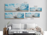 Ocean Wave Explosion Framed Canvas Print Coastal Wall Art, Beach Painting, Modern Seascape, Large Wall Decor, Living Room Artwork