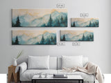 Misty Mountain Pines Canvas Print Serene Forest Landscape, Nature Wall Art, Boho Cabin Decor, Bedroom or Office Artwork, Rustic Vibes