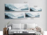 Mountain Mist Canvas Print Minimalist Nature Wall Art, Neutral Landscape Painting, Foggy Wilderness Decor, Modern Living Room Art