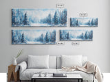 Winter Wonderland Framed Canvas Print, Snowy Forest Wall Art, Christmas Home Decor, Scandinavian Winter Art, Cozy Cabin Wall Art