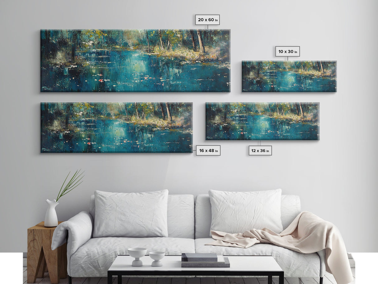 Tranquil Pond Reflection Canvas Print Serene Nature Wall Art Peaceful Landscape Home Decor Office Bedroom Gift