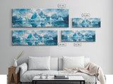 Iceberg Mountain Reflection Canvas Print, Arctic Nature Wall Art, Cool Blue Home Decor, Large Landscape Painting, Modern Office Art