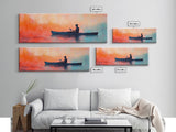 Kayak Sunset Wall Art, Lake House Decor, Nature Painting, Outdoor Adventure Art, Boho Home Decor, Living Room Wall Art