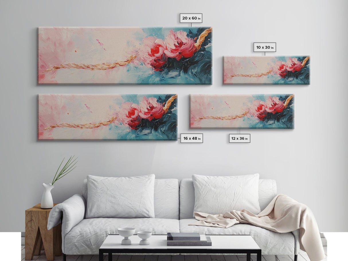 Romantic Floral Abstract Art, Soft Pastel Textured Painting, Feminine Boho Decor, Modern Bedroom Wall Art, Elegant Home Art