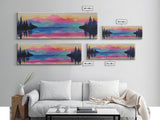 Vibrant Sunset Mountains Canvas Print - Abstract Landscape Wall Art, Colorful Nature Painting, Bold Statement Home Decor