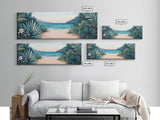 Secluded Beach Path Canvas Print Tropical Escape Painting Nature Coastal Wall Art Calm Ocean Scene Large Wall Art Living Room