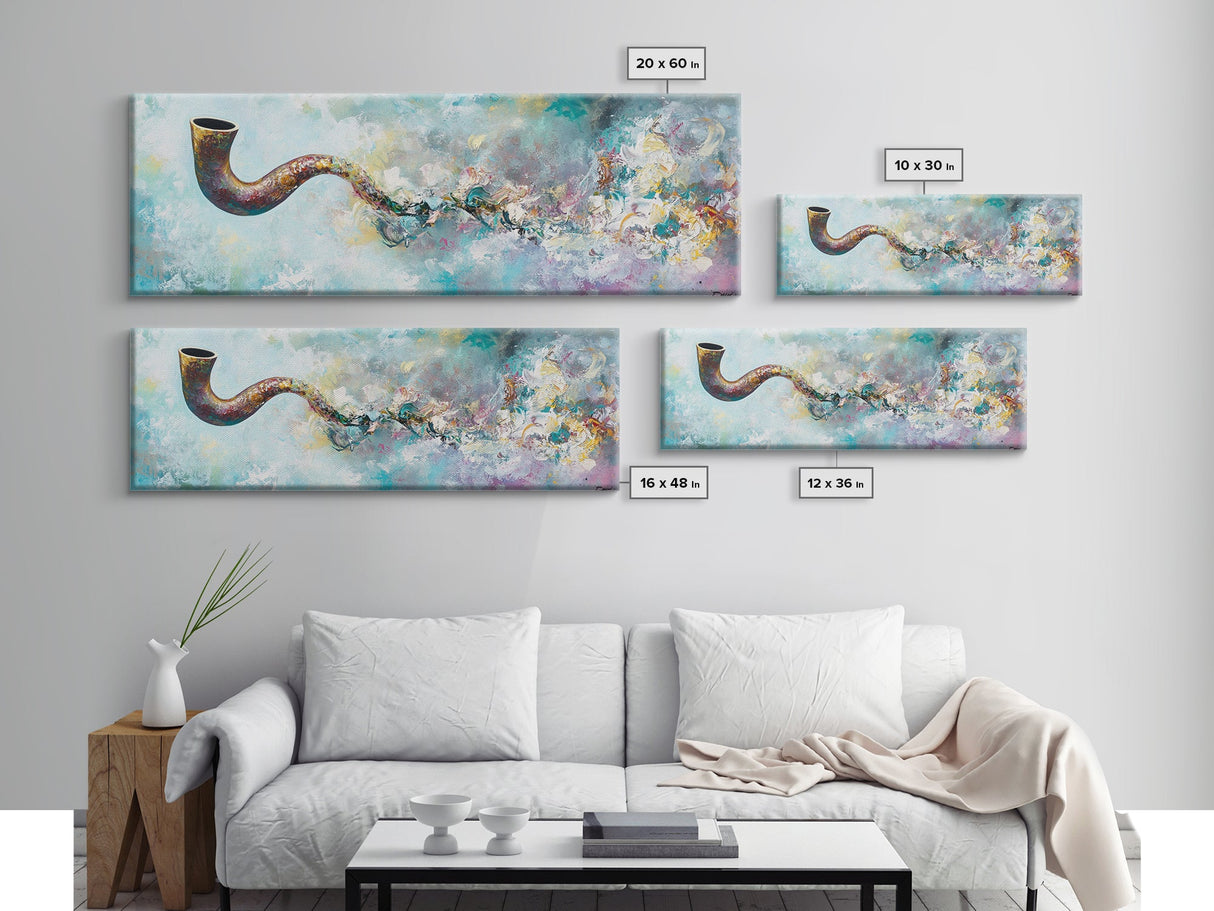 Abstract Smoke Pipe Art Canvas Print - Surreal Colorful Painting, Fantasy Wall Decor, Boho Home Aesthetic, Bar Lounge Art
