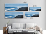 Stormy Sea Canvas Print Minimalist Ocean Painting Dark Coastal Art Black and White Beach House Decor Moody Living Room Wall Art