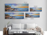 Sunset Coastal Escape Canvas Print, Scenic Ocean Landscape, Nature Wall Art, Beach House Decor, Vibrant Art, Living Room Art