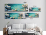 Turquoise Water Cove Framed Canvas Print Coastal Wall Art, Modern Beach Artwork, Ocean Decor, Minimalist Seascape Painting, Bedroom Art