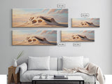 Surreal Beach Sand Formation Canvas Print, Coastal Nature Wall Art, Modern Ocean Landscape Painting, Minimalist Seascape Bedroom Decor