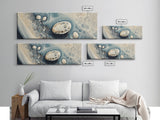 Fluid Abstract Pebbles Framed Canvas Print Modern Wall Art Contemporary Blue Grey Home Decor Minimalist Office Wall Art
