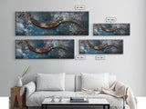 Industrial Wall Art, Dark Texture Painting, Masculine Decor, Framed Canvas Print, Office Artwork, Rustic Metal Art