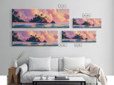 Tropical Sunset, Palm Tree Beach, Coastal Wall Art, Canvas Print, Island Paradise, Vibrant Seascape, Bedroom Decor, Summer Aesthetic