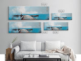Ocean Pier, Blue Coastal Art, Nautical Wall Decor, Beach House Art, Living Room Wall Art, Seascape Painting, Canvas Print