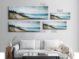 Coastal Cliff View Canvas Print Modern Landscape Painting, Minimalist Seascape Wall Art, Nature Theme Decor, Ocean View Artwork
