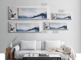 Blue Abstract Waves Canvas Print Minimalist Coastal Wall Art, Serene Seascape Painting, Modern Office or Living Room Decor, Gift Idea