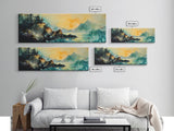Coastal Cliff Sunset Canvas Print Atmospheric Nature Wall Art, Golden Hour Landscape, Relaxing Bedroom or Living Room Decor, Gift Idea