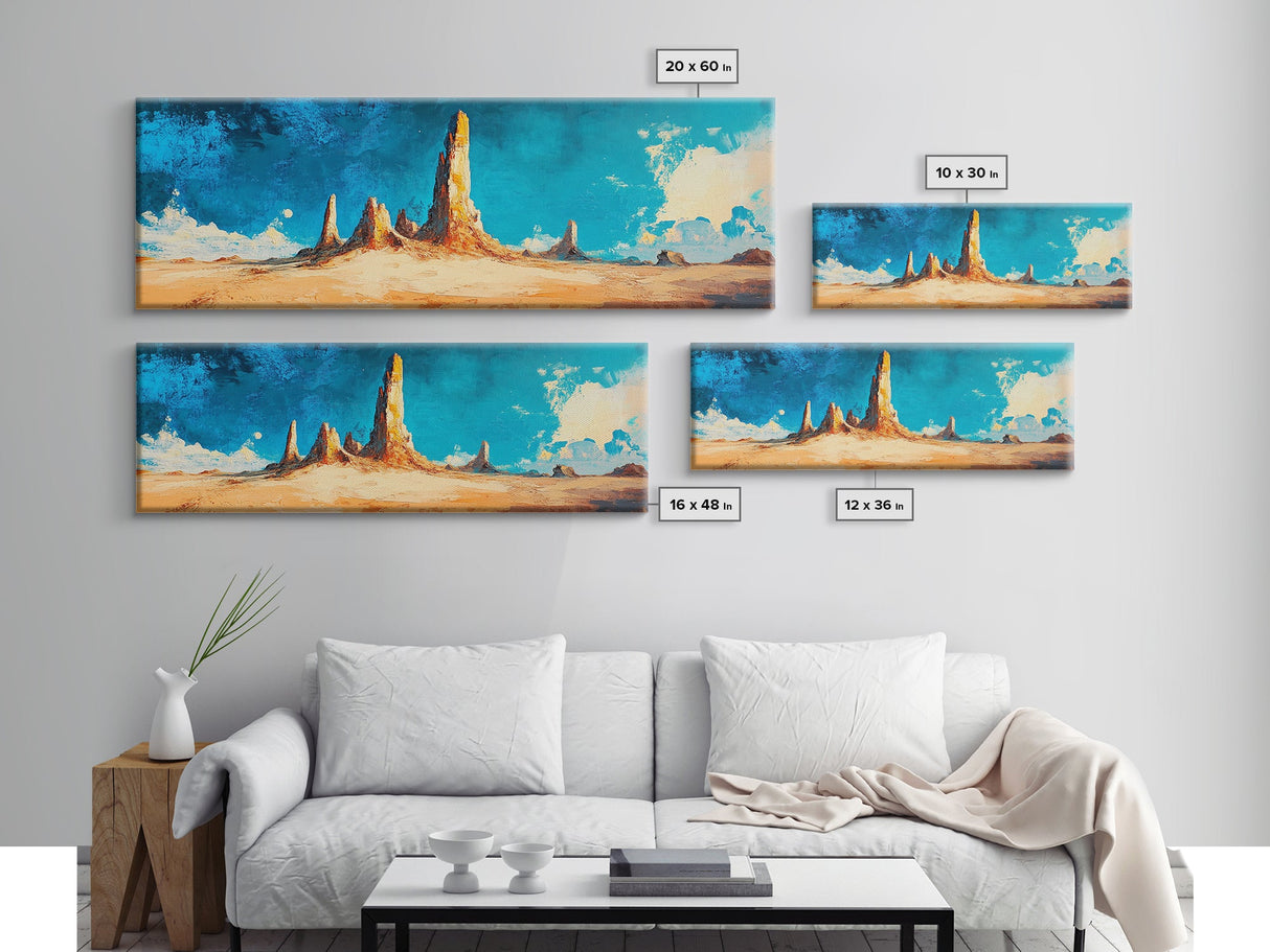 Vibrant Desert Rock Formations Wall Art, Southwest Canyon Painting, Abstract Artwork, Warm Earthy Colors, Living Room Deco