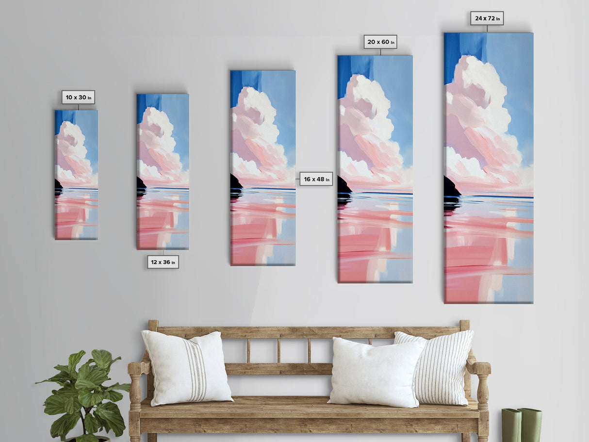 Sunset Reflection, Pastel Clouds, Serene Landscape, Canvas Print, Tranquil Art, Modern Home Decor, Office Wall Art, Beach House Style