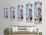 Pink Dress, Feminine Art, Coastal Wall Art, Framed Canvas Print, Fashion Illustration, Bedroom Wall Art, Chic Decor, Elegant Art